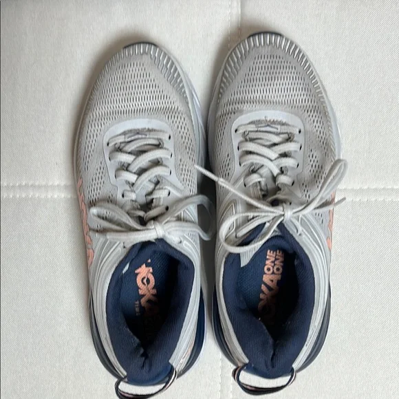 Hoka One One Bondi 7 Womens US Size 8 Running Walking Shoes Gray 1110519 - Picture 7 of 15